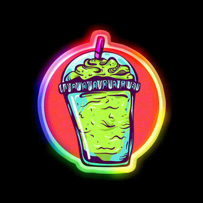 Slushie Fast Food Led Neon Sign For Burger Place Rgb Color - LED neon sign close-up detail