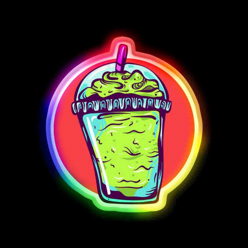 Slushie Fast Food Led Neon Sign For Burger Place Rgb Color - LED neon sign close-up detail