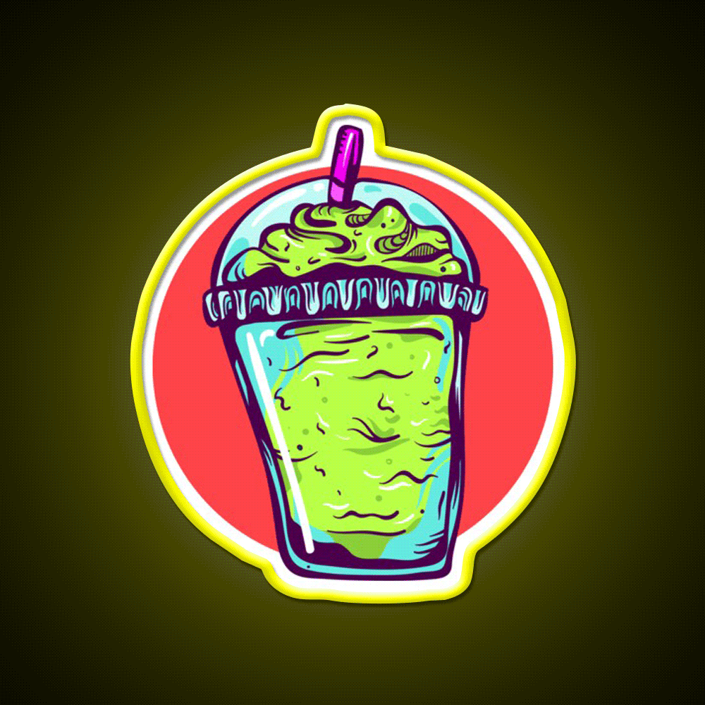 Slushie Fast Food Led Neon Sign For Burger Place Rgb Color - Custom LED neon sign front view
