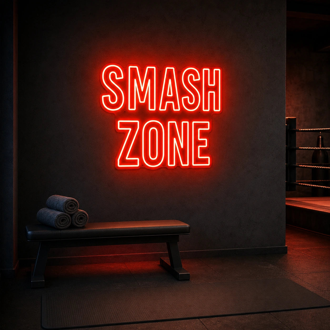 Smash Zone LED Neon Sign Garage Man Cave Neon Sign real lifestyle scene