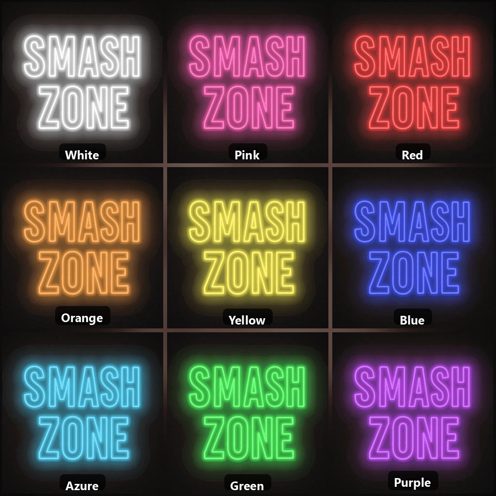 Smash Zone LED Neon Sign Garage Man Cave Neon Sign color grid