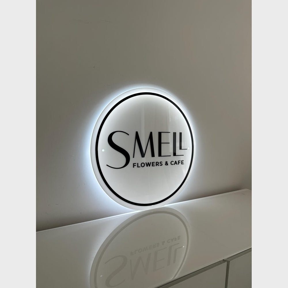 Smell Flower Cafe Shop Acrylic Business Logo Sign - Shineneon