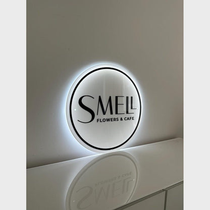 Smell Flower Cafe Shop Acrylic Business Logo Sign - Shineneon