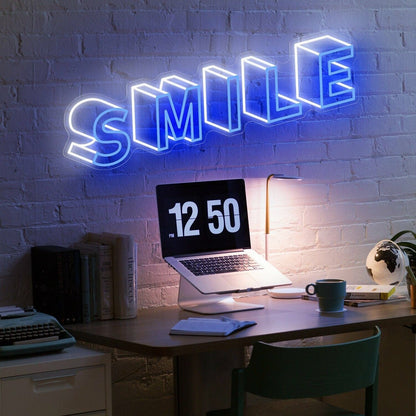 Smile 3d Word Led Neon Sign For Bar Office - Shineneon