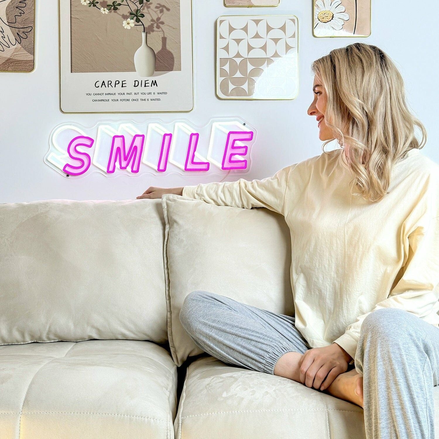 Smile 3d Word Led Neon Sign For Bar Office - Shineneon
