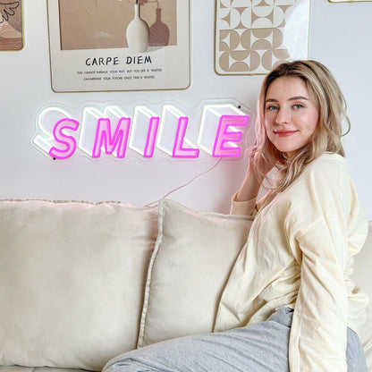 Smile 3d Word Led Neon Sign For Bar Office - Shineneon