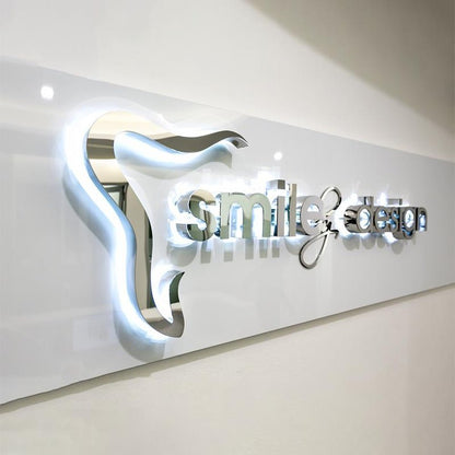 Smile Design 3D Backlit Stainless Steel Letters Business Metal Led Sign - Shineneon