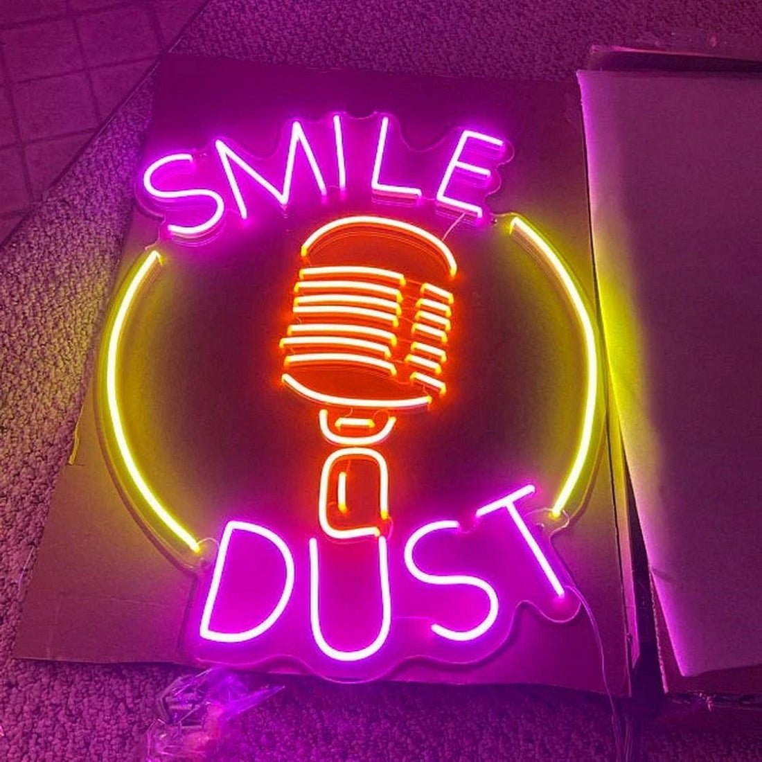 Smile Dust Microphone Led Sign Business Neon Sign - Shineneon