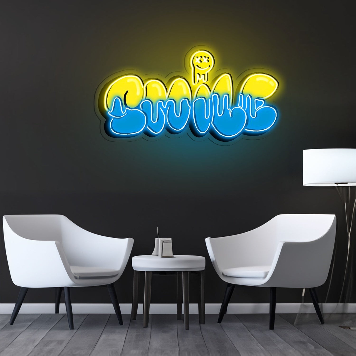 Smile Grafity Led Neon Sign X Acrylic Artwork - Shineneon