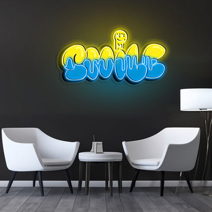 Smile Grafity Led Neon Sign X Acrylic Artwork - Shineneon