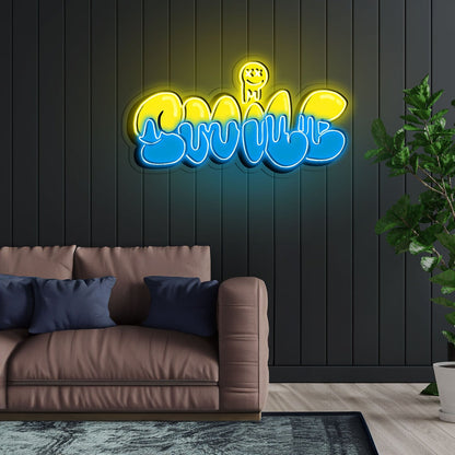 Smile Grafity Led Neon Sign X Acrylic Artwork - Shineneon