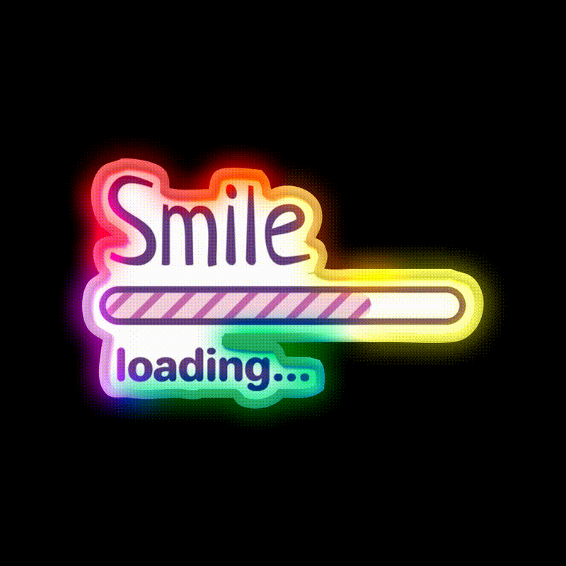 Smile Loading Bar Man Cave Bar Led Neon Sign Rgb Color
