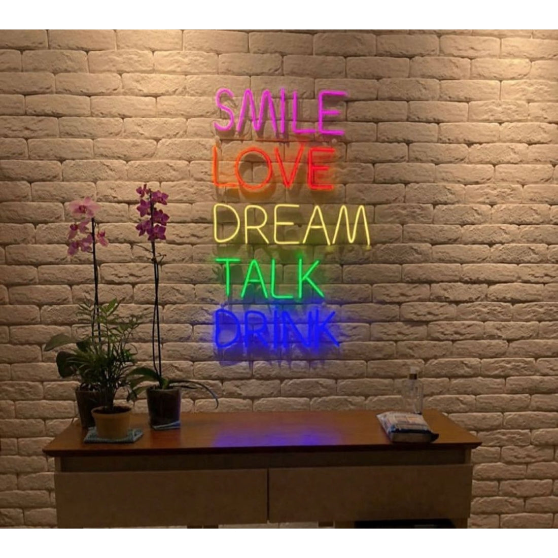 Smile Love Dream Talk Drink Led Sign Business Neon Sign