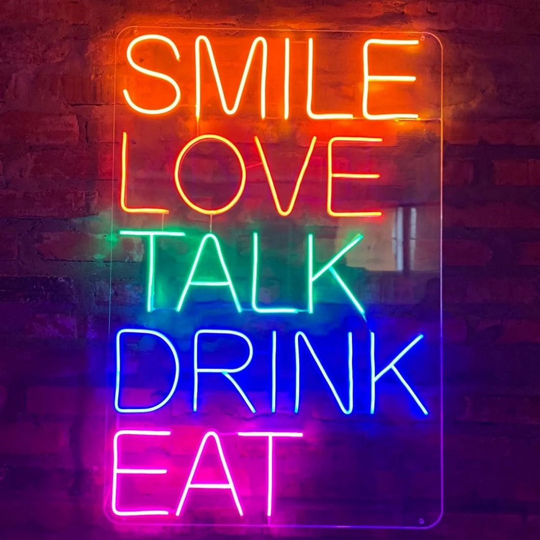 Smile Love Talk Drink Eat Led Sign Business Neon Sign