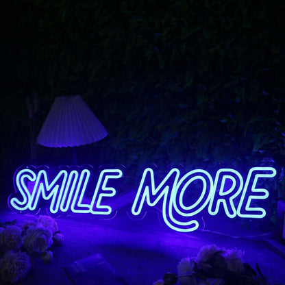 Smile More Blue Led Neon Sign | Shineneon