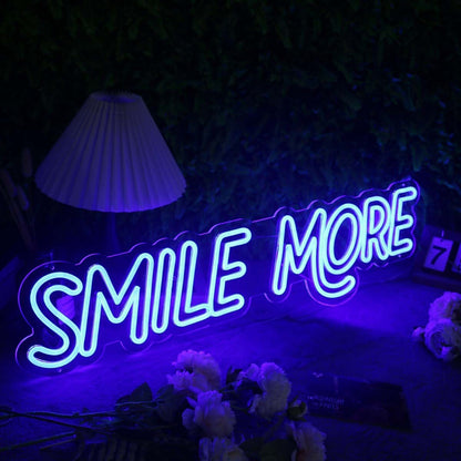 Smile More Blue Led Neon Sign | Shineneon