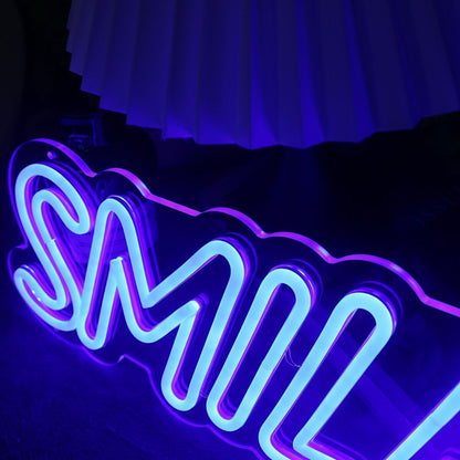Smile More Blue Led Neon Sign | Shineneon