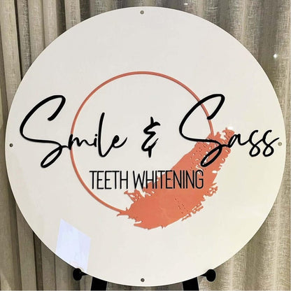 Smile Sass Teeth Whitening Acrylic Business Logo Sign - Shineneon