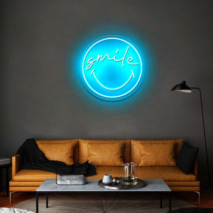 Smile Smiley Artistic Neon Signs Wall Art Led Signs - Size and dimension reference