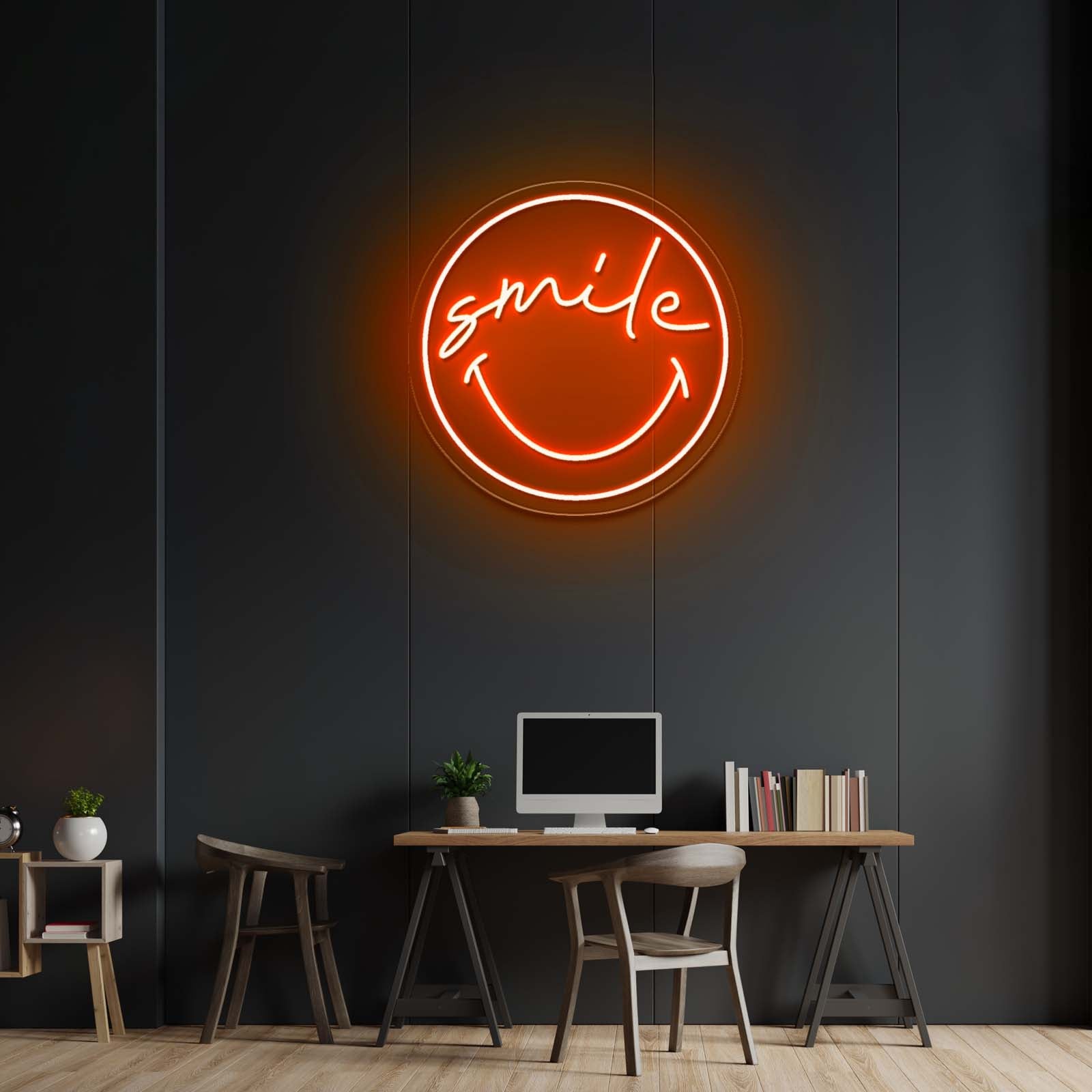 Smile Smiley Artistic Neon Signs Wall Art Led Signs - LED neon sign view 6