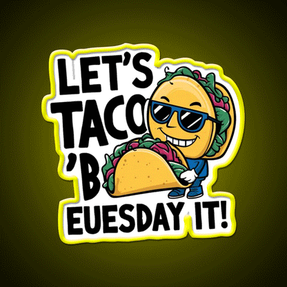 Smile Taco Led Neon Sign Mexican Food Sign Rgb Color - Custom LED neon sign front view
