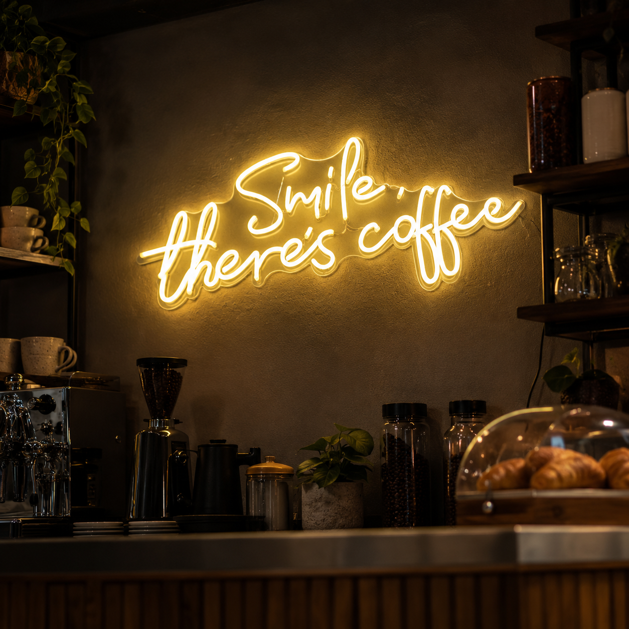 Smile There's Coffee LED Neon Sign - 02 High-Converting Product Image