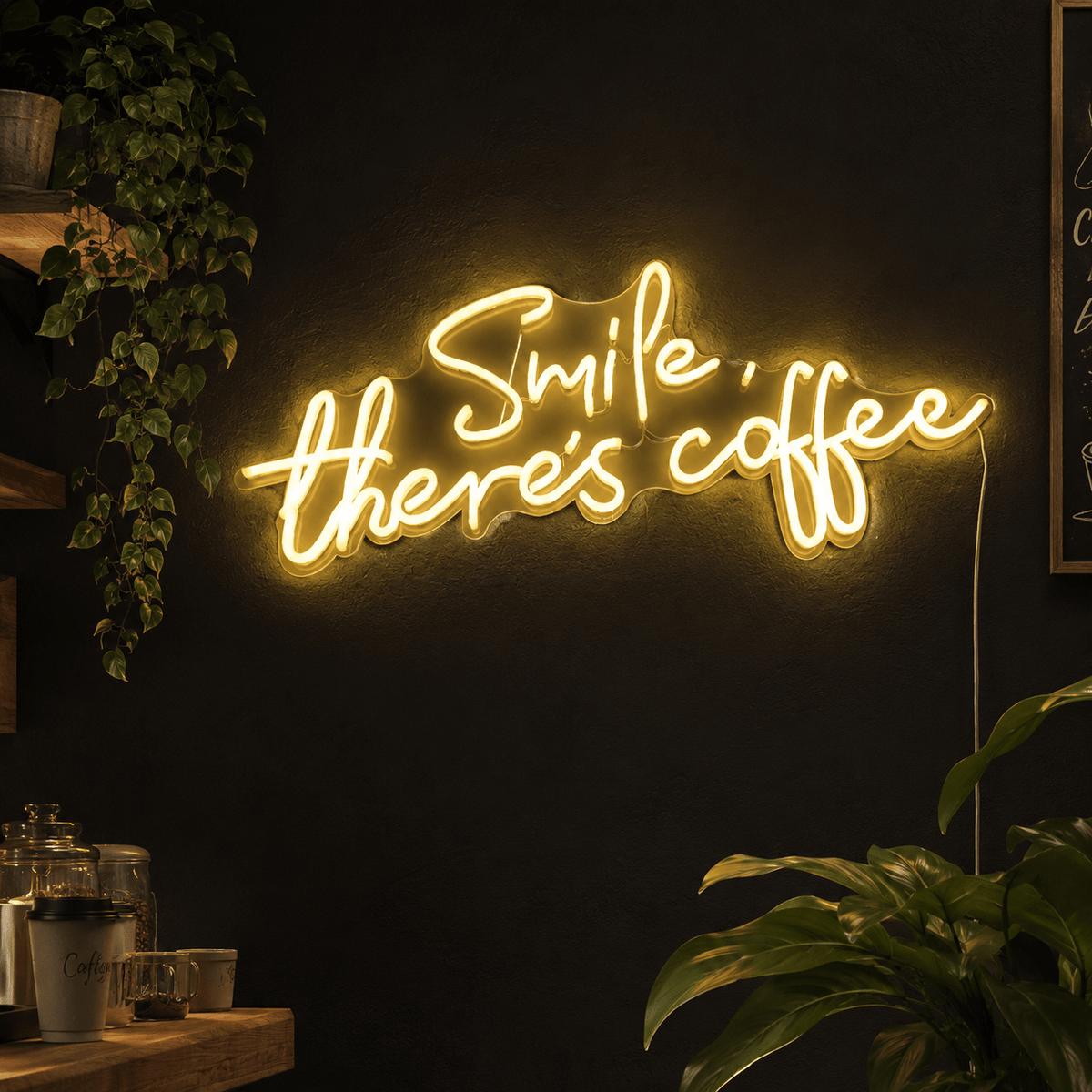 Smile There's Coffee LED Neon Sign - Shineneon