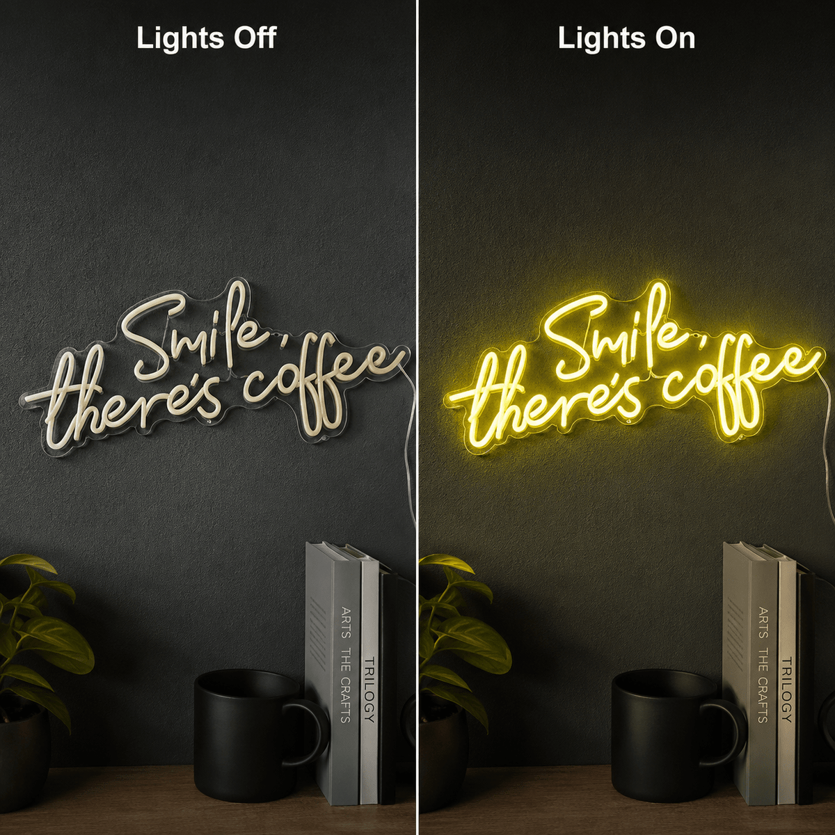 Smile There's Coffee LED Neon Sign - Shineneon