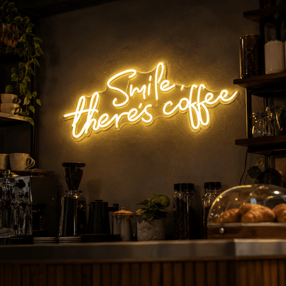 Smile There's Coffee LED Neon Sign - Shineneon