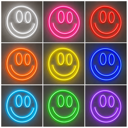 Smile Wall Decor LED Neon Sign color grid