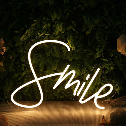 Smile Yellow Led Neon Sign For Positive And Fun Spaces - Shineneon