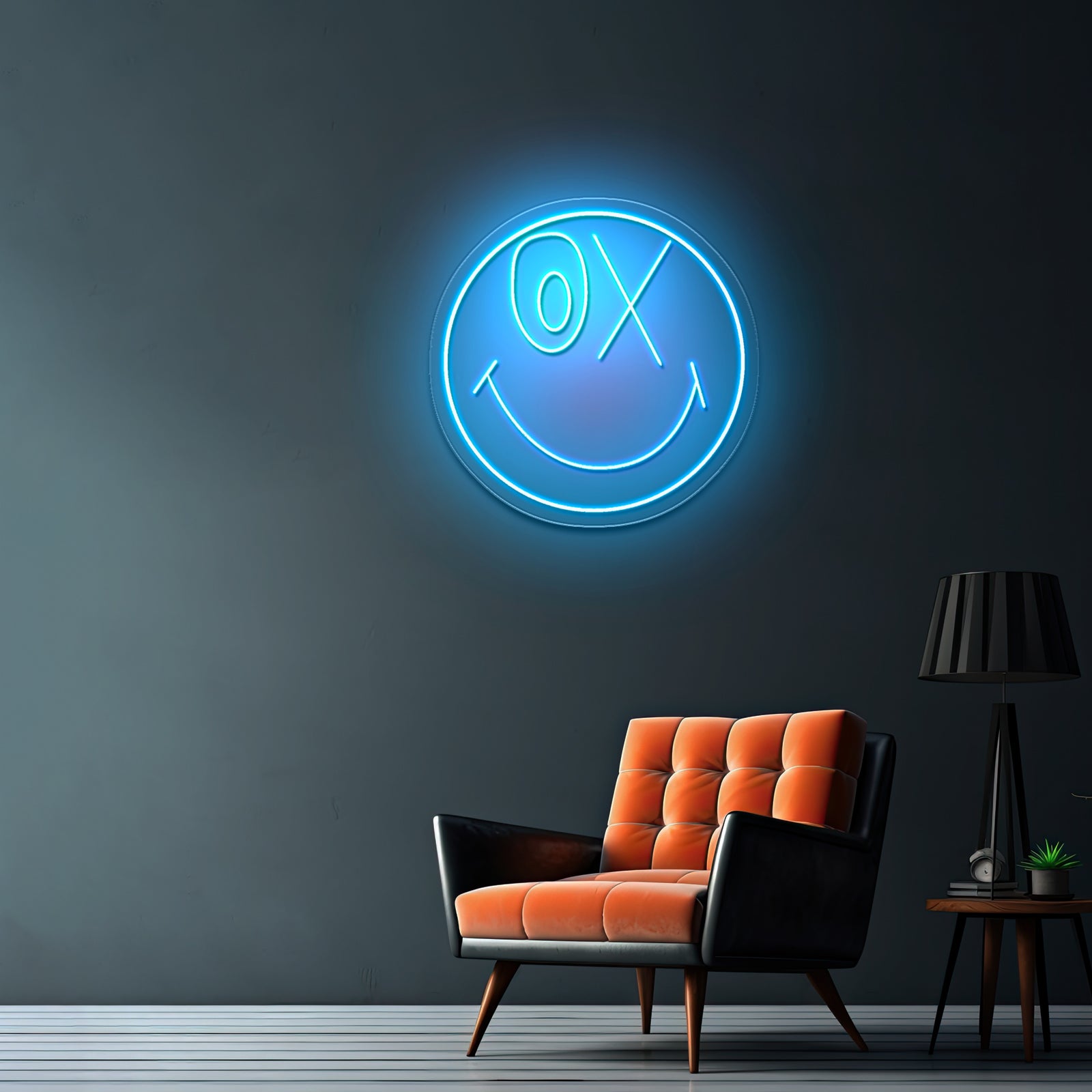 Smiley 50th Anniversary Artistic Neon Signs Wall Art Led Signs - Size and dimension reference