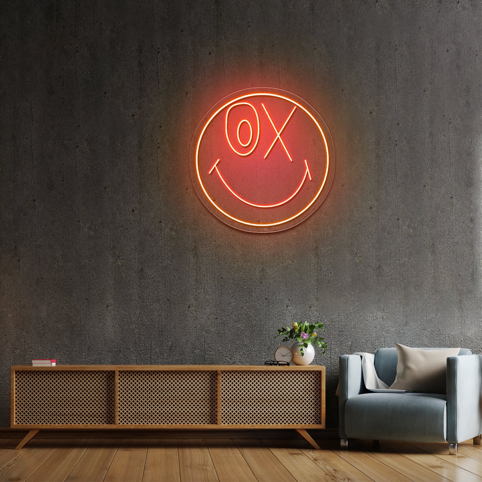 Smiley 50th Anniversary Artistic Neon Signs Wall Art Led Signs - LED neon sign view 6