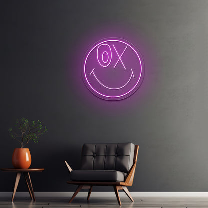 Smiley 50th Anniversary Artistic Neon Signs Wall Art Led Signs - LED neon sign close-up detail