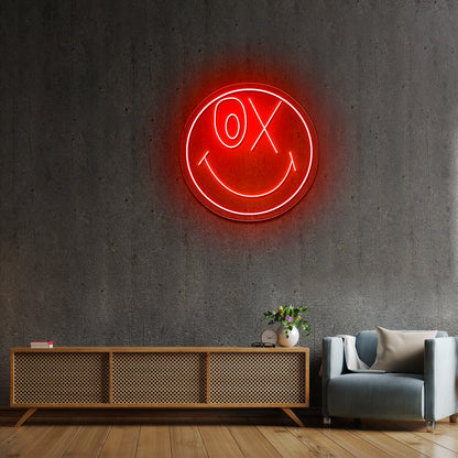 Smiley 50th Anniversary Artistic Neon Signs Wall Art Led Signs - Custom LED neon sign front view