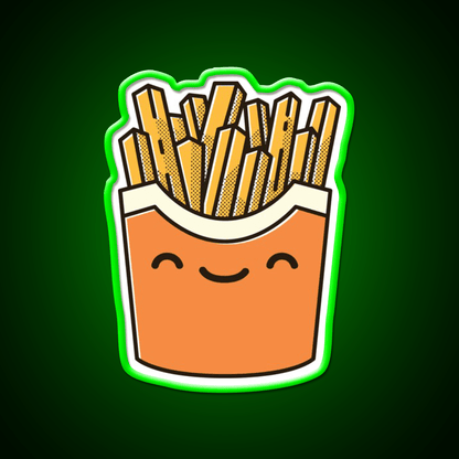 Smiley French Fries Fast Food Led Neon Sign For Burger Place Rgb Color - Shineneon