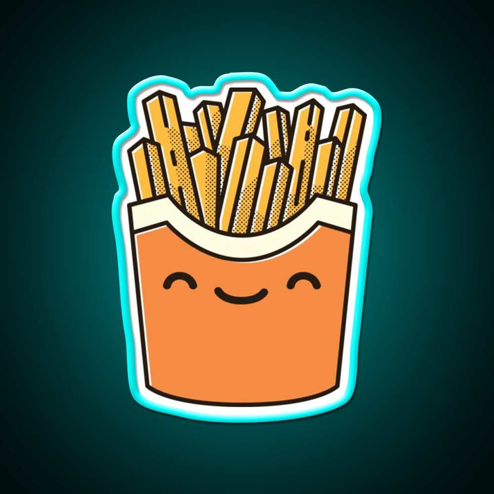 Smiley French Fries Fast Food Led Neon Sign For Burger Place Rgb Color - Shineneon