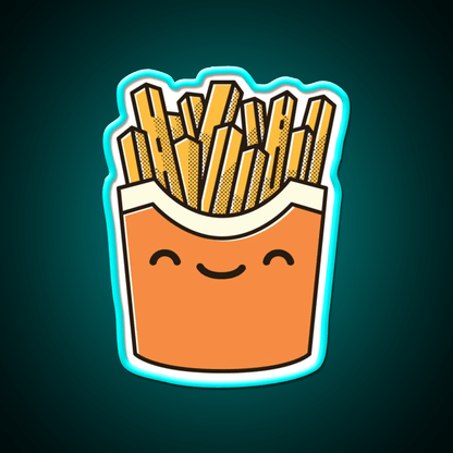 Smiley French Fries Fast Food Led Neon Sign For Burger Place Rgb Color - Shineneon