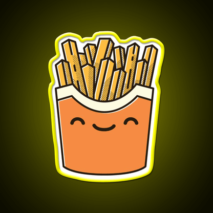Smiley French Fries Fast Food Led Neon Sign For Burger Place Rgb Color - Shineneon