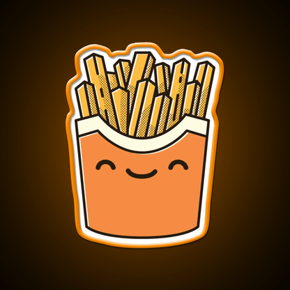 Smiley French Fries Fast Food Led Neon Sign For Burger Place Rgb Color - Shineneon