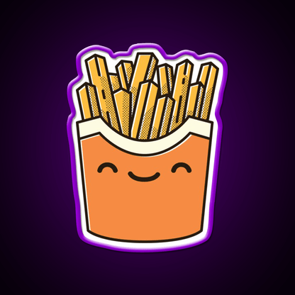 Smiley French Fries Fast Food Led Neon Sign For Burger Place Rgb Color - Shineneon