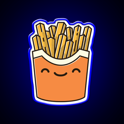 Smiley French Fries Fast Food Led Neon Sign For Burger Place Rgb Color - Shineneon