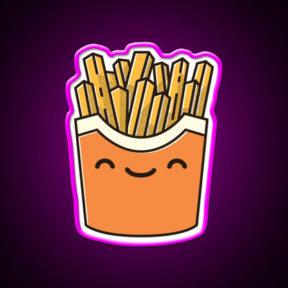 Smiley French Fries Fast Food Led Neon Sign For Burger Place Rgb Color - Shineneon