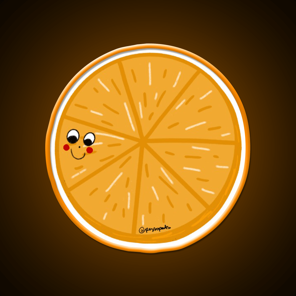 Smiley Orange Snack Food Led Neon Sign Rgb Color - Shineneon