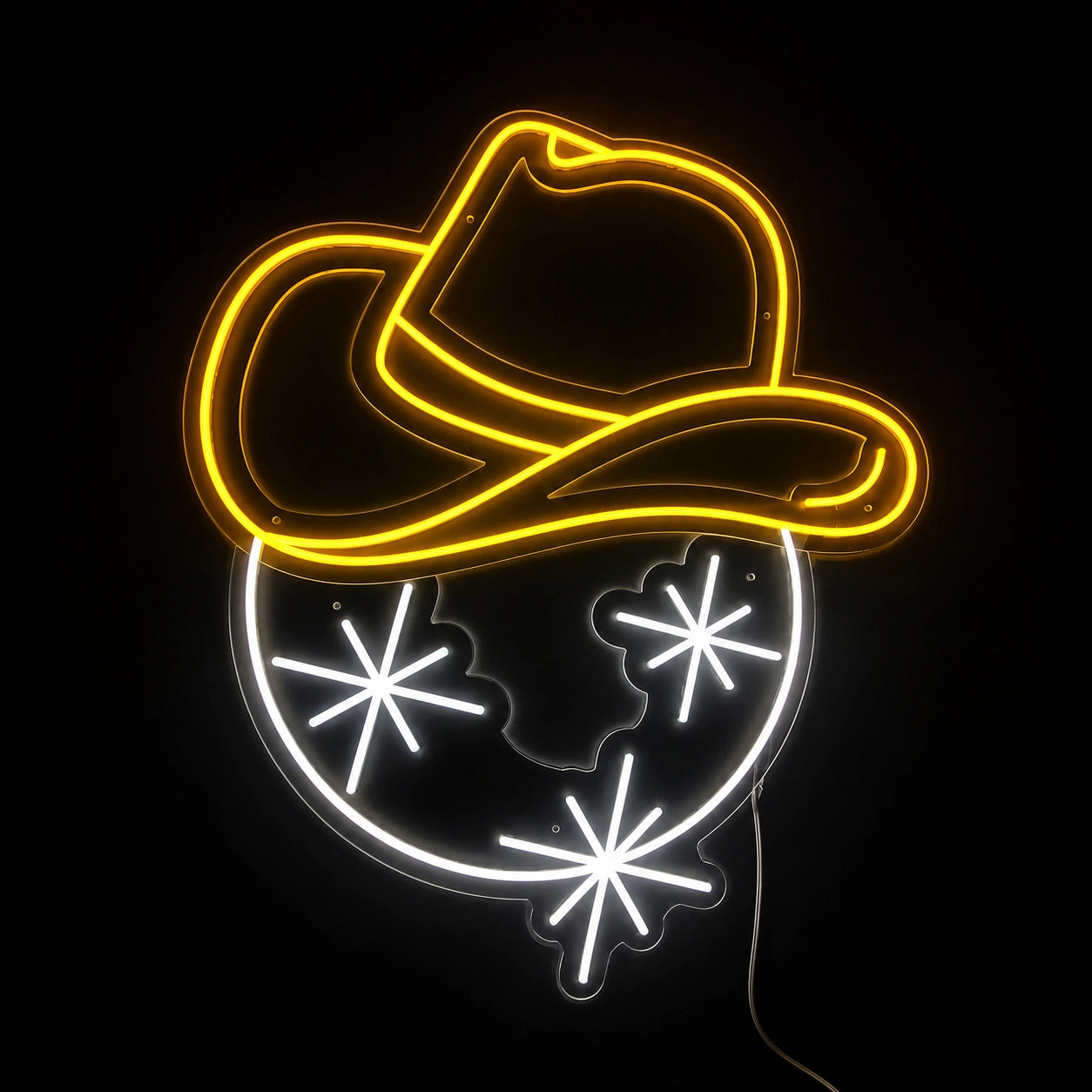 Smiling Cowboy Hat Neon Sign LED Neon Sign real lifestyle scene