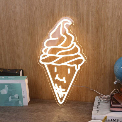 Smiling Ice Cream Yellow Led Neon Sign | Shineneon