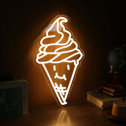 Smiling Ice Cream Yellow Led Neon Sign | Shineneon