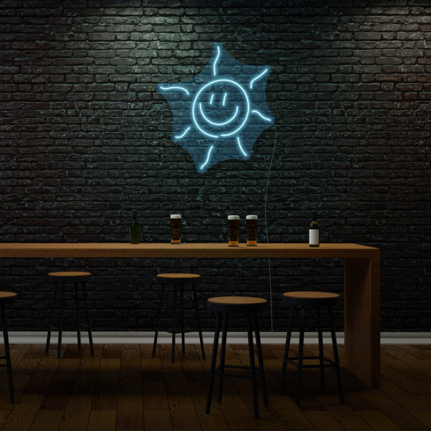 Smiling Sun Led Light Sign - Shineneon