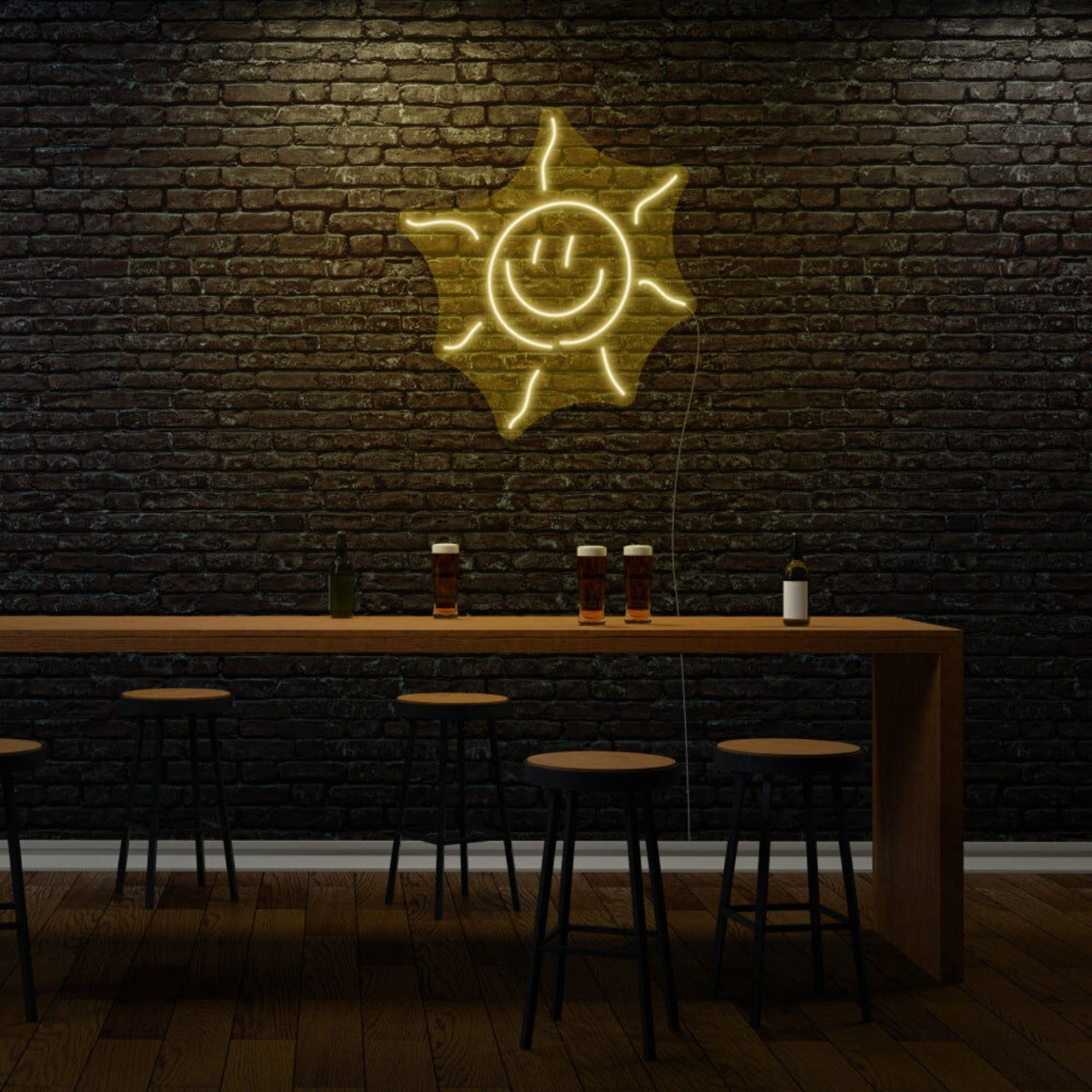 Smiling Sun Led Light Sign - Shineneon