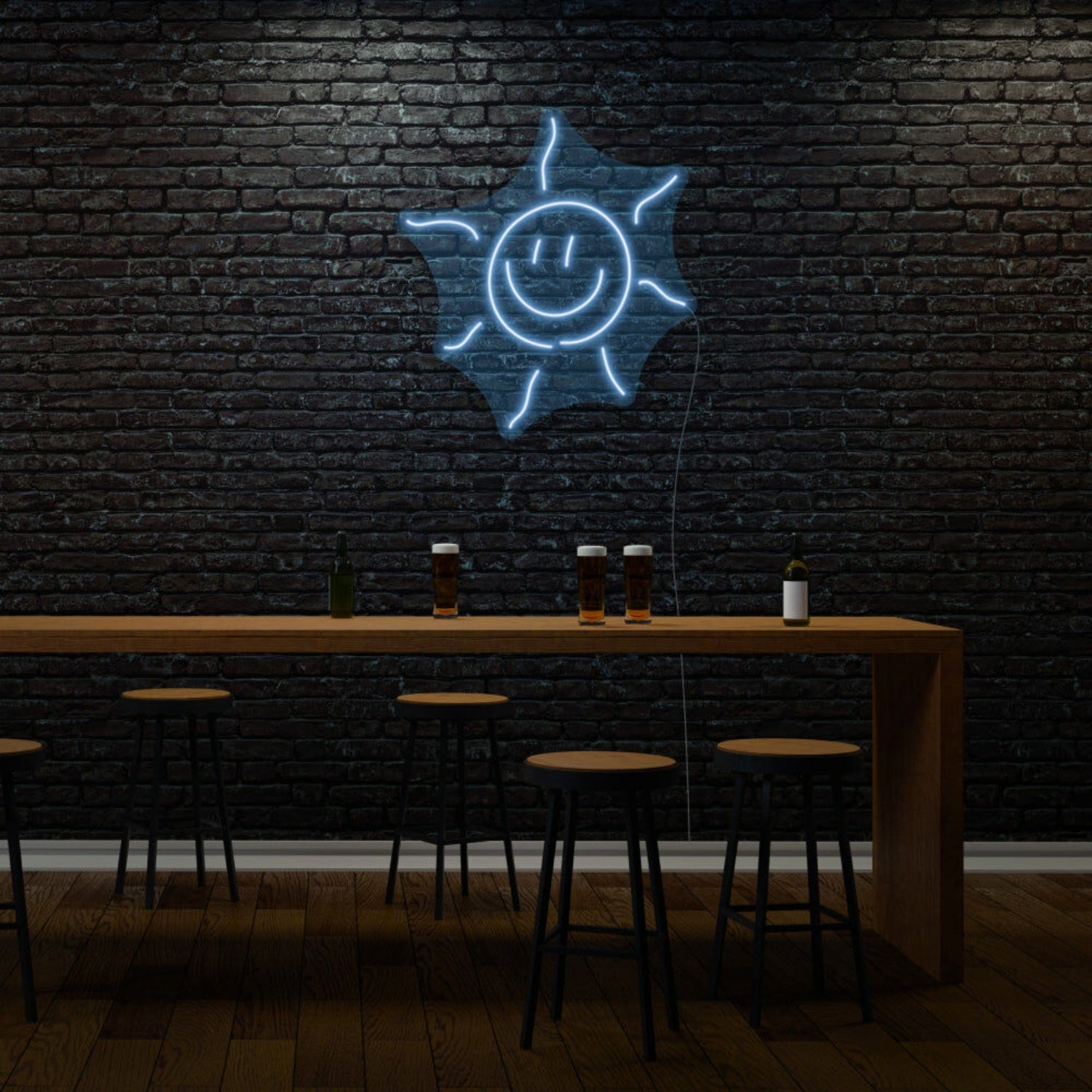 Smiling Sun Led Light Sign - Shineneon